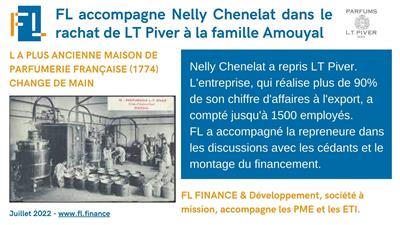 FL FINANCE & Développement accompagne Nelly Chenelat dans la reprise de LT Piver